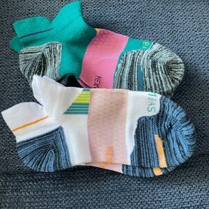 2 Pair Bombas multicolor socks size medium Hex Tec New No Tags